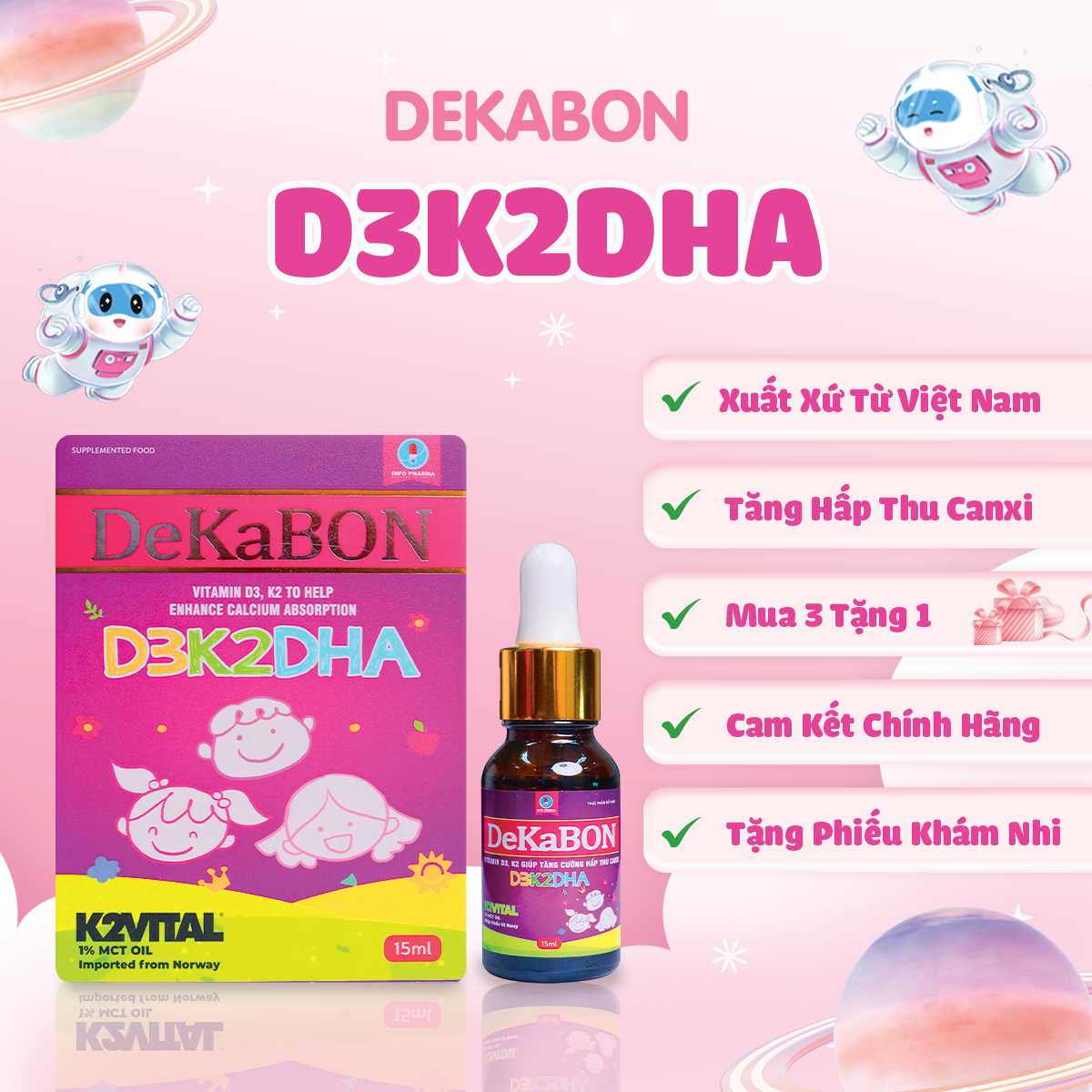 Dekabon D3K2DHA – Tăng hấp thu canxi