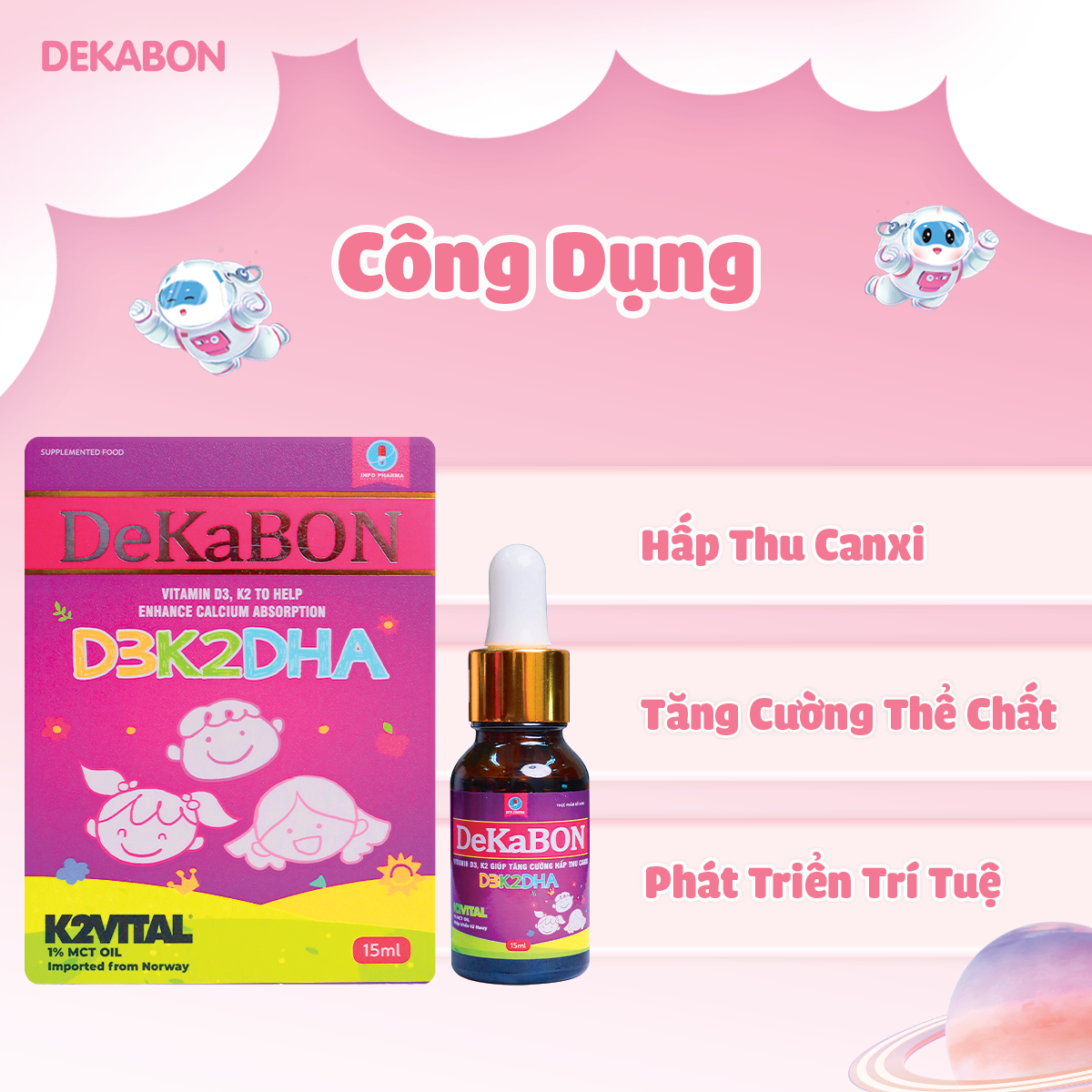 Dekabon D3K2DHA – Tăng hấp thu canxi