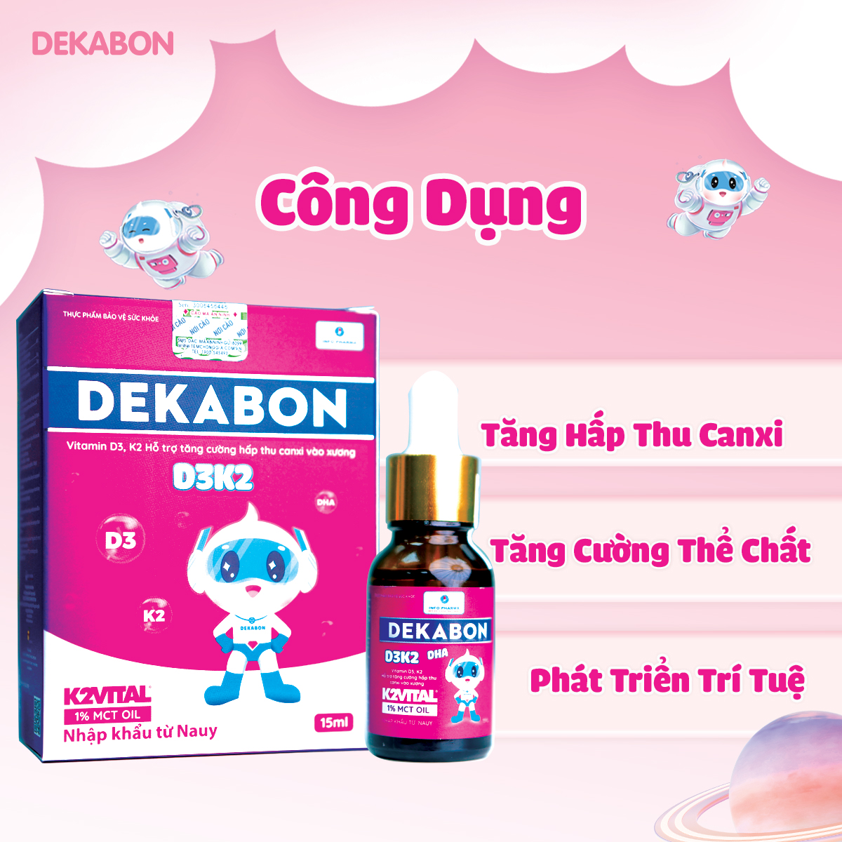 Dekabon D3K2DHA – Tăng hấp thu canxi