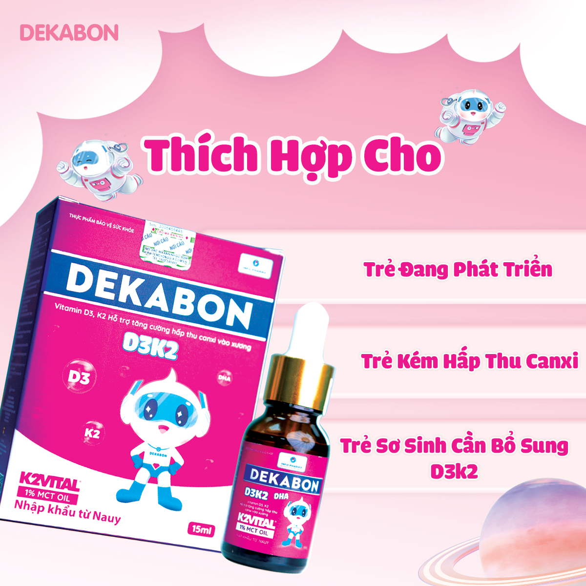 Dekabon D3K2DHA – Tăng hấp thu canxi