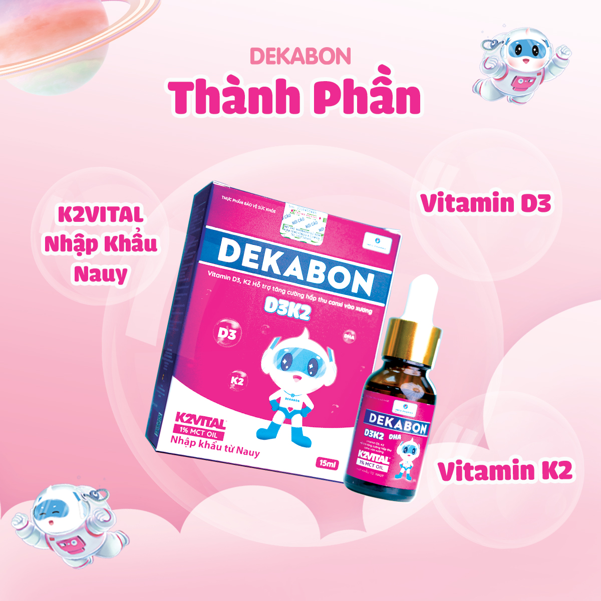 Dekabon D3K2DHA – Tăng hấp thu canxi
