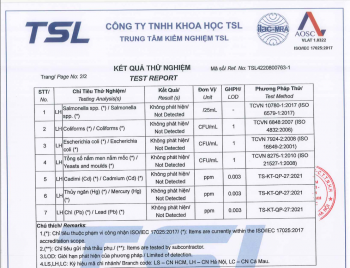 Kết quả thử nghiệm sản phẩm Men vi sinh Dekabon